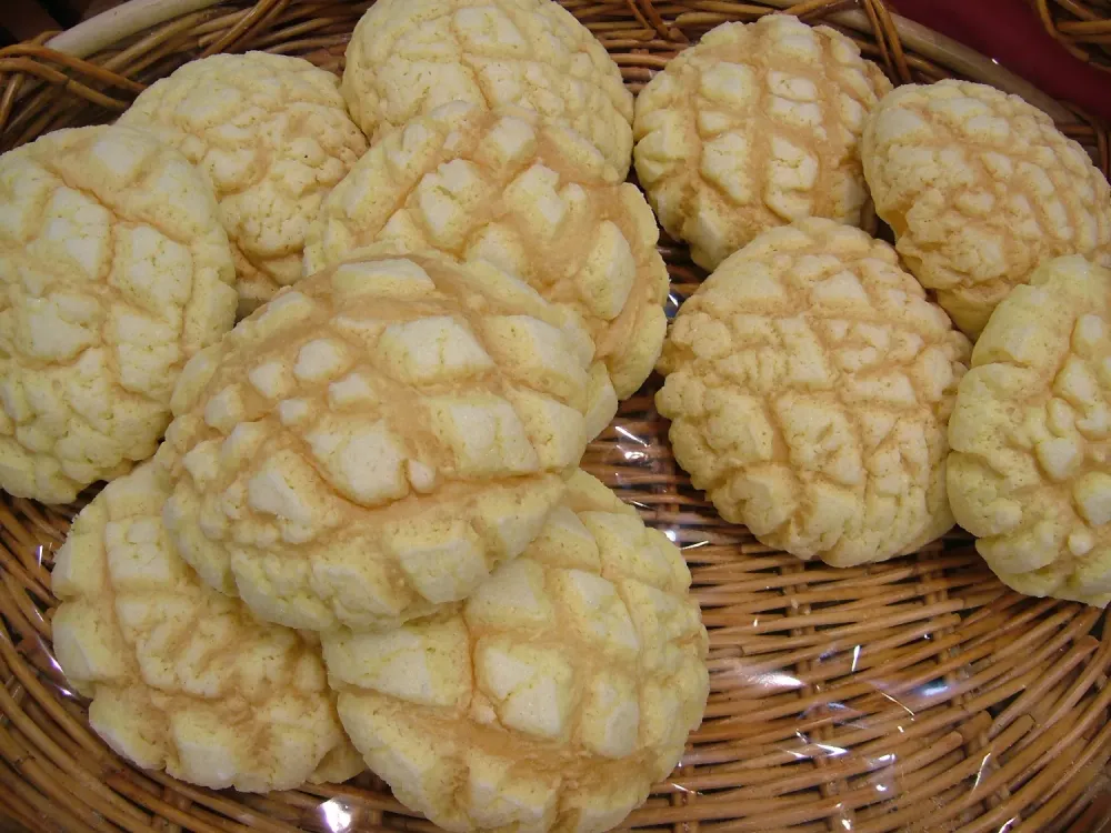 Melon Pan on a basket