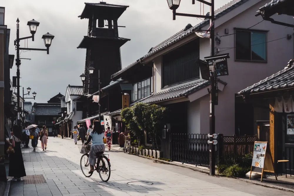 Traditional streets alongside the Toki no Kane in Kawagoe, Saitama Prefecture