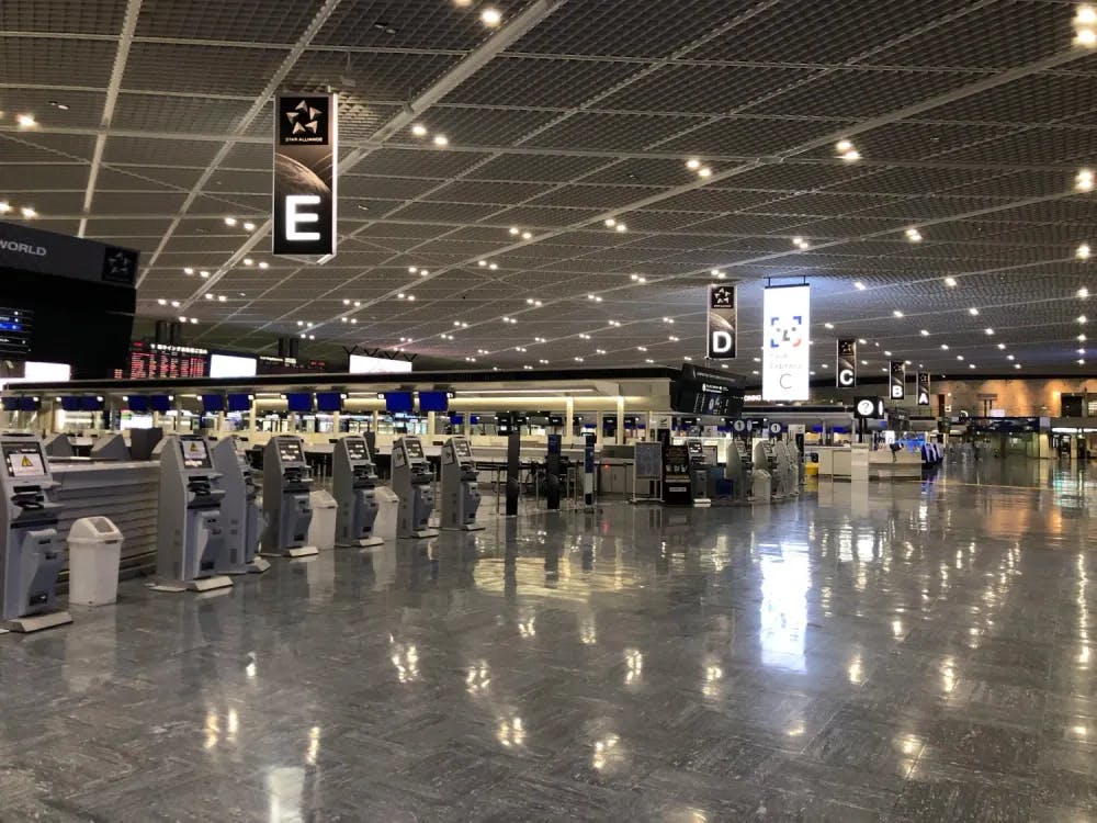 Departure Hall of Narita Airport in Narita, Chiba Prefecture