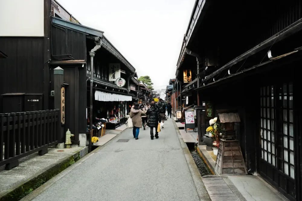 Walking down the old streets in Takayama, Gifu Prefecture
