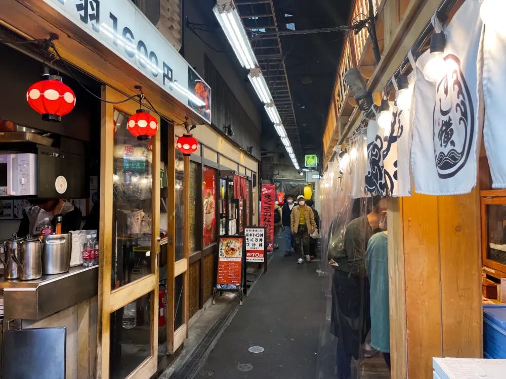 Izakayas along Harmonica Alley in Kichijoji, Tokyo