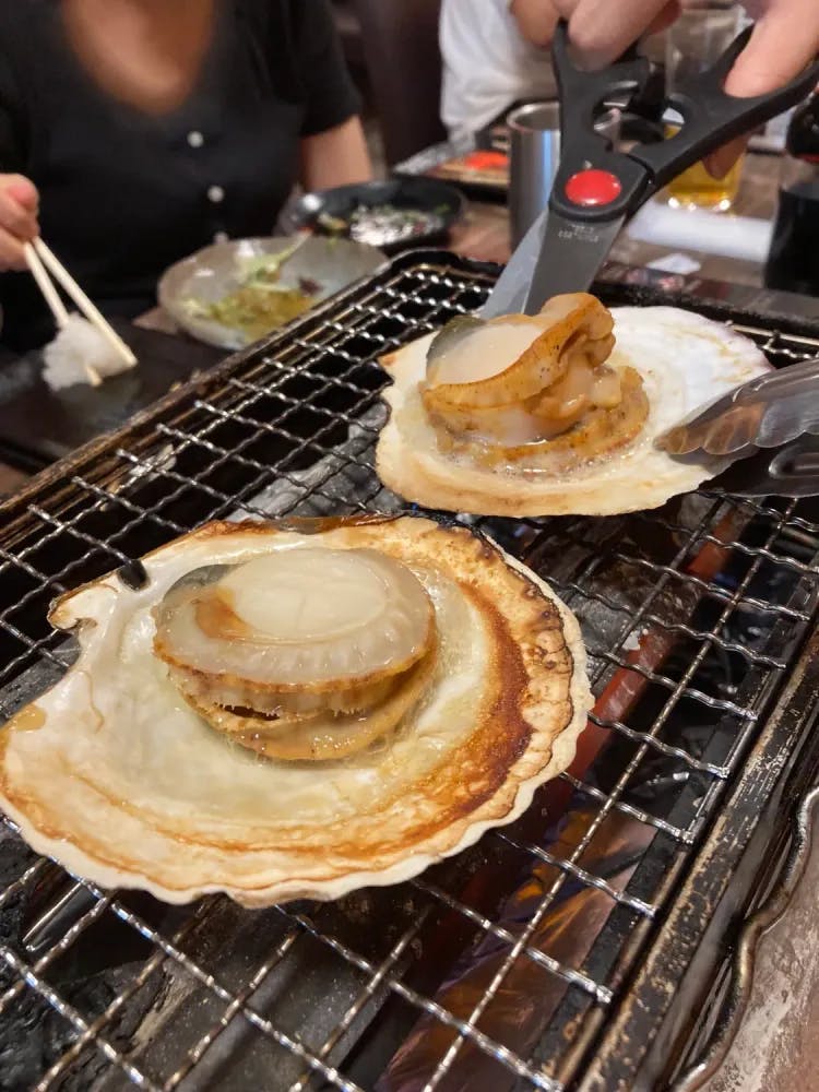 Grilled Scallops at Kenjiya in Miura, Kanagawa Prefecture