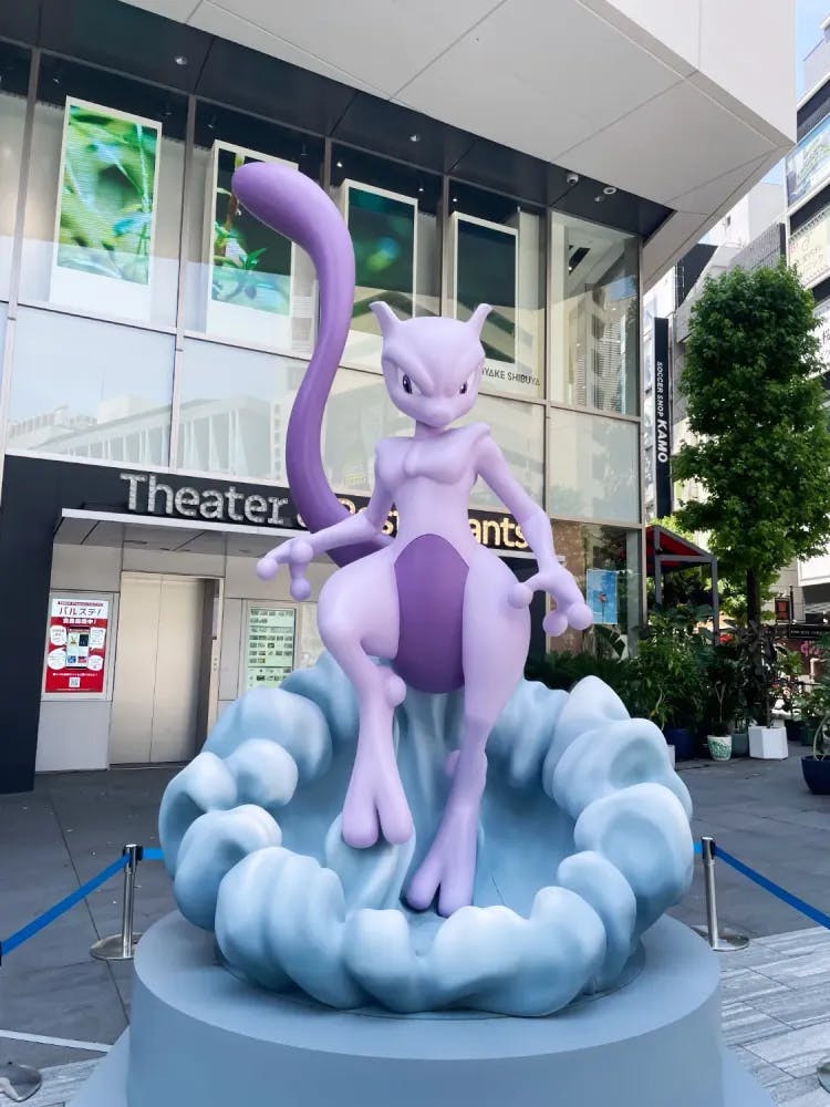 Mewtwo statue outside Parco Shibuya