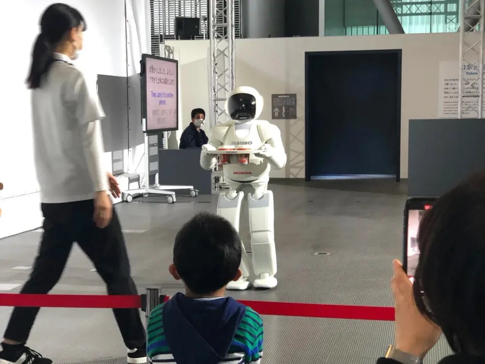 Asimo robot at Miraikan in Odaiba, Tokyo