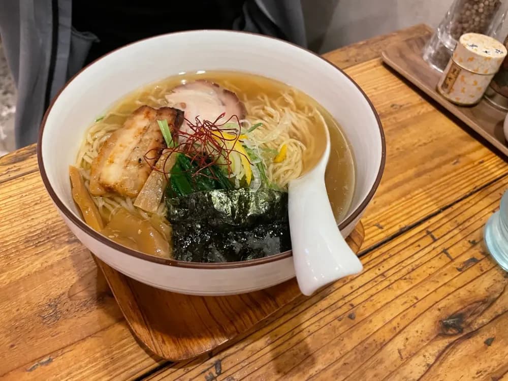 Bowl of ramen at Menya Hidamari in Yanaka, Tokyo