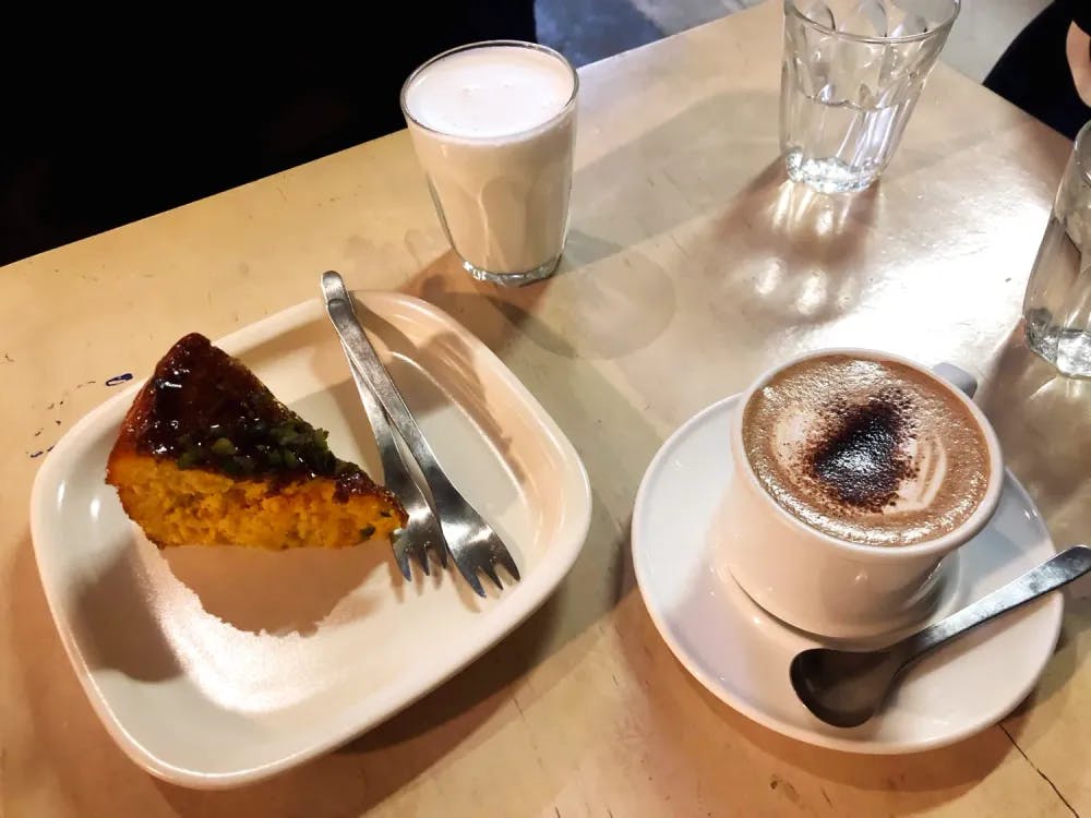 Cake and coffee at Cibi in Yanaka, Tokyo