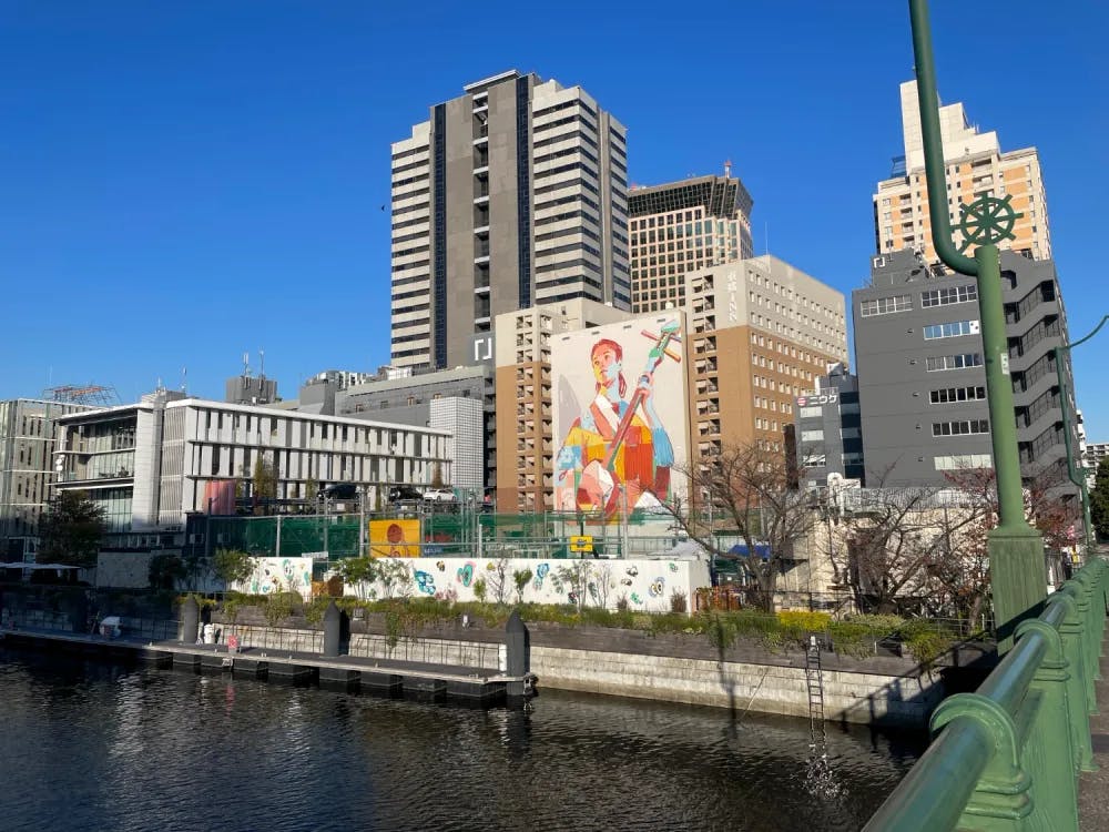 Large street art around Tennozu Isle, Tokyo