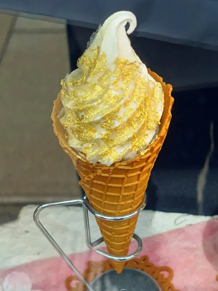 Soft Serve with gold flakes