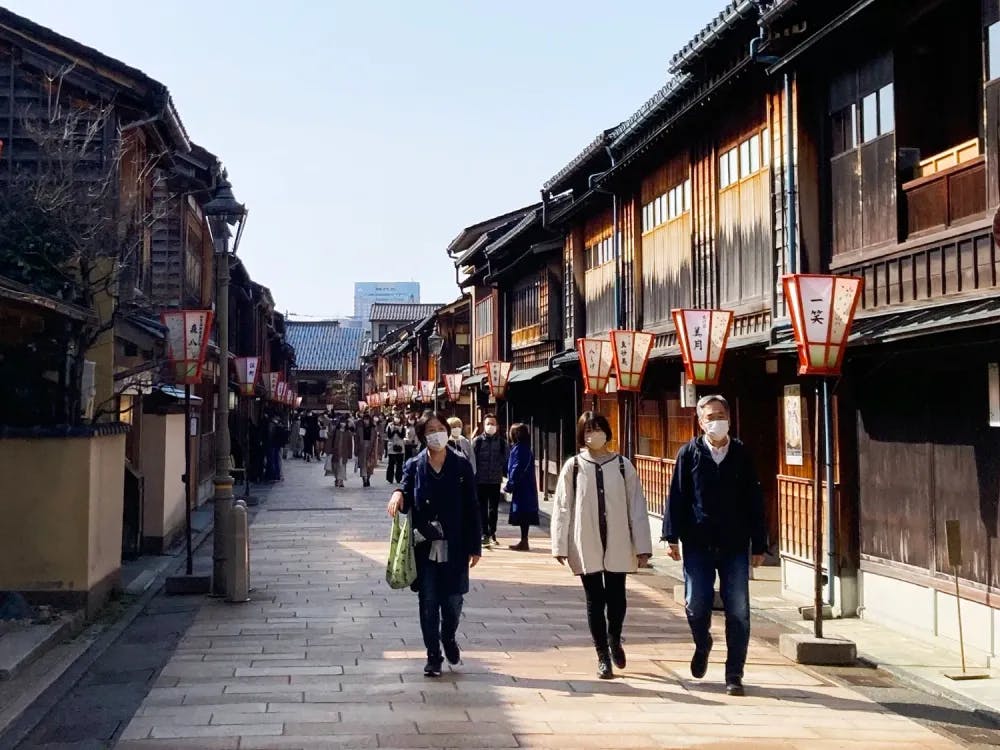 Traditional streets of Higashi Chaya District in Kanazawa, Ishikawa Prefecture