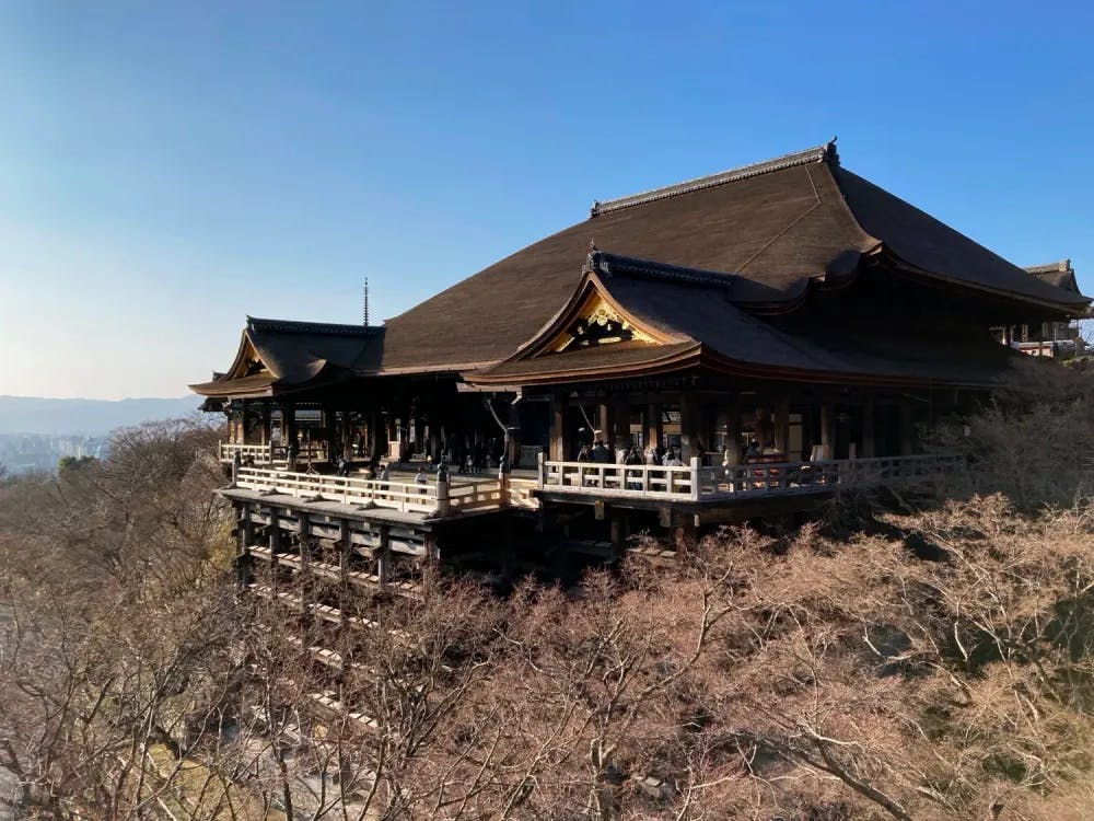 Main temple building of Kiyomizudera in Kyoto, Kyoto Prefecture
