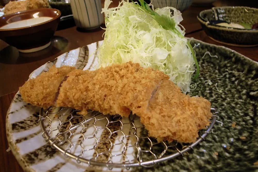 Plate of Tonkatsu at Katsukura in Kyoto, Kyoto Prefecture