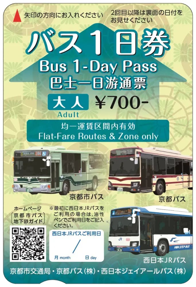 A Kyoto Bus Pass ticket
