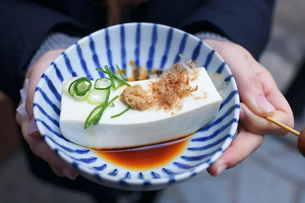 A bowl of steamed tofu