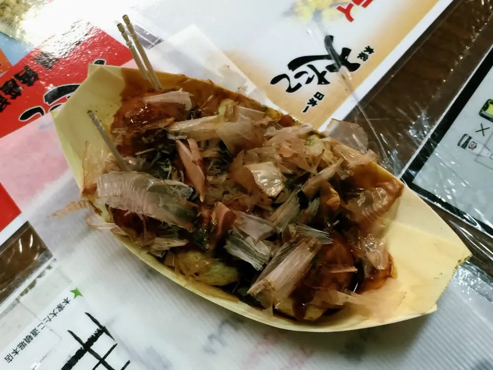 Takoyaki in a paper boat