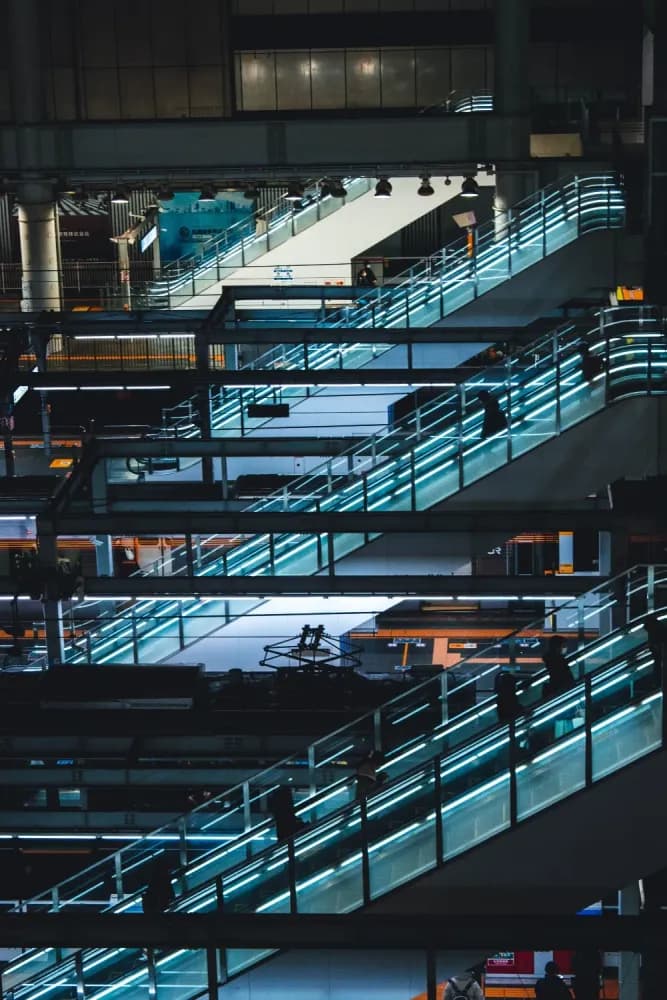 Escalators at Osaka Station in Osaka, Osaka Prefecture