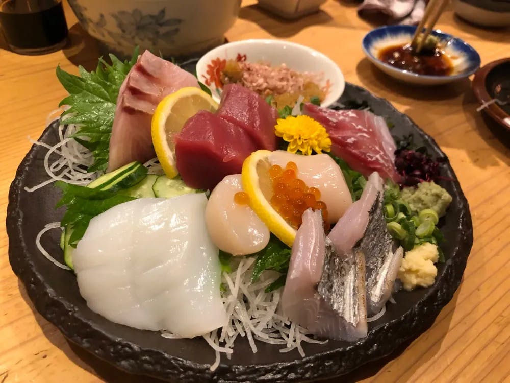 Sashimi platter in Fujiko in Osaka, Osaka Prefecture