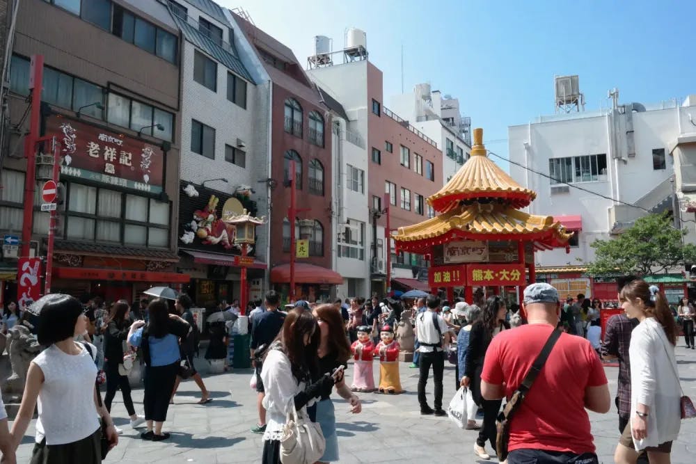 People roaming around Kobe Chinatown in Kobe, Hyogo Prefecture