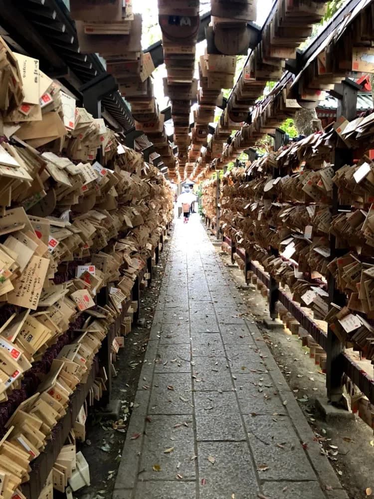 Rows of Ema at Kawagoe Hikawa Shrine in Kawagoe, Saitama Prefecture